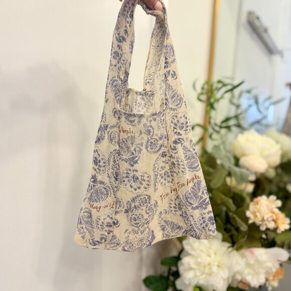 Free People Boho Printed Linen Tote Bag - Picture 1 of 5